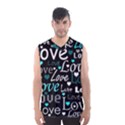 Valentine s day pattern - cyan Men s Basketball Tank Top View1