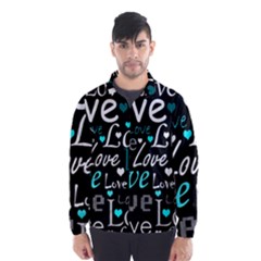 Valentine s Day Pattern - Cyan Wind Breaker (men) by Valentinaart