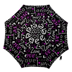 Valentine s Day Pattern - Purple Hook Handle Umbrellas (small)