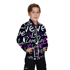 Valentine s Day Pattern - Purple Wind Breaker (kids) by Valentinaart