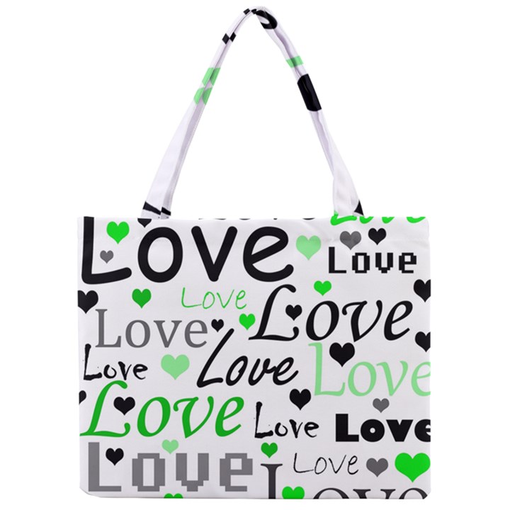 Green  Valentine s day pattern Mini Tote Bag