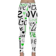 Green  Valentine s Day Pattern Classic Yoga Leggings by Valentinaart