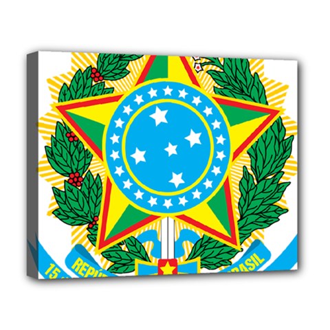 Coat Of Arms Of Brazil, 1971-1992 Deluxe Canvas 20  X 16  