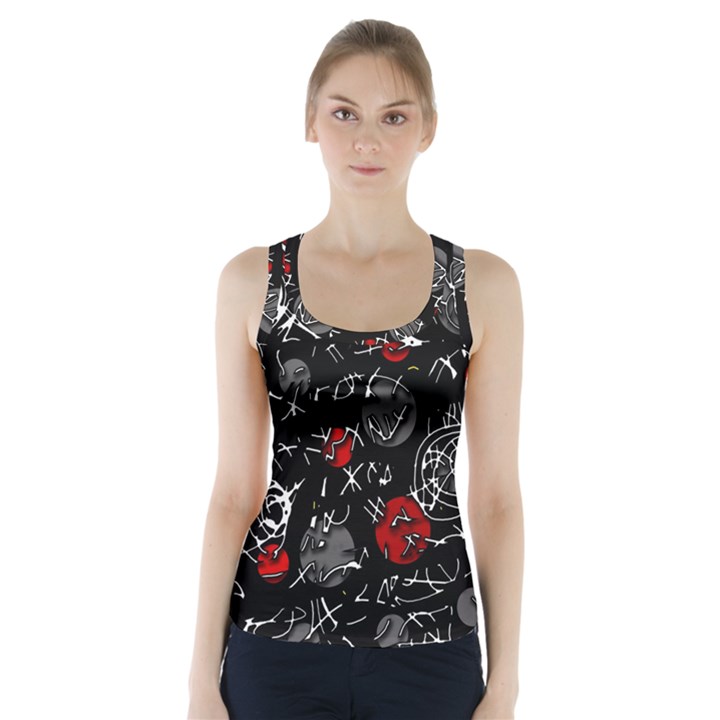 Red mind Racer Back Sports Top