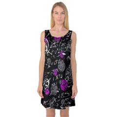 Purple mind Sleeveless Satin Nightdress