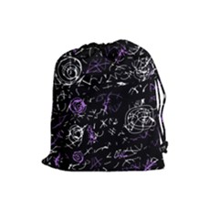 Abstract Mind - Purple Drawstring Pouches (large)  by Valentinaart