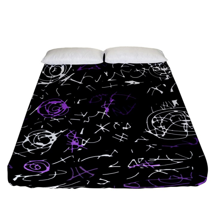 Abstract mind - purple Fitted Sheet (California King Size)