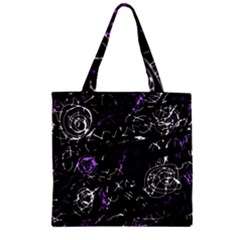 Abstract Mind - Purple Zipper Grocery Tote Bag by Valentinaart