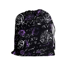 Abstract Mind - Purple Drawstring Pouches (extra Large) by Valentinaart