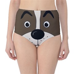 Bulldog Face High-waist Bikini Bottoms by Valentinaart