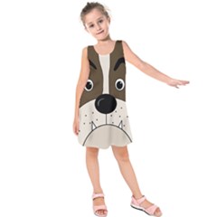 Bulldog Face Kids  Sleeveless Dress by Valentinaart