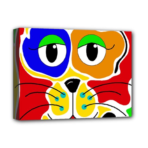 Colorful cat Deluxe Canvas 16  x 12  