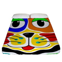 Colorful cat Fitted Sheet (King Size)