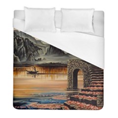 Japanese Lake Of Tranquility Duvet Cover (full/ Double Size) by ArtByThree