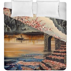Japanese Lake Of Tranquility Duvet Cover Double Side (king Size) by ArtByThree