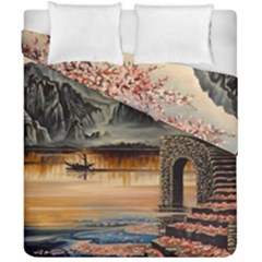 Japanese Lake Of Tranquility Duvet Cover Double Side (california King Size) by ArtByThree