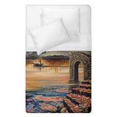 Japanese Lake Of Tranquility Duvet Cover (single Size) by ArtByThree
