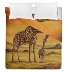 Giraffe Mother & Baby Duvet Cover Double Side (queen Size)