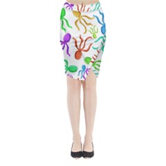 Octopuses Pattern Midi Wrap Pencil Skirt