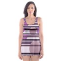 Purple simple pattern Skater Dress Swimsuit View1