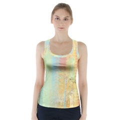 Unique Abstract In Green, Blue, Orange, Gold Racer Back Sports Top by digitaldivadesigns