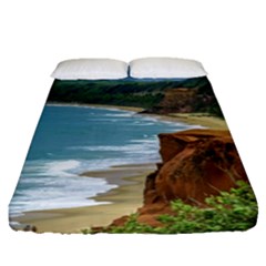 Aerial Seascape Scene Pipa Brazil Fitted Sheet (queen Size) by dflcprints