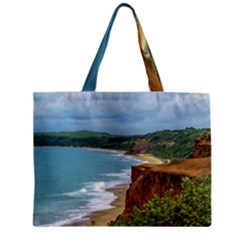 Aerial Seascape Scene Pipa Brazil Zipper Mini Tote Bag by dflcprints