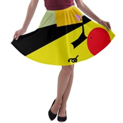 Party In The Desert  A-line Skater Skirt by Valentinaart