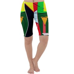 Abstract Lady Cropped Leggings  by Valentinaart