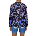 Flowers and birds - blue and purple Kids  Long Sleeve Swimwear View2