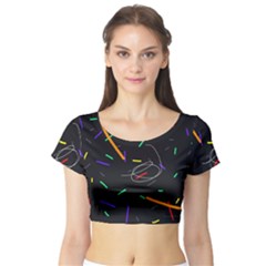 Colorful Beauty Short Sleeve Crop Top (tight Fit)