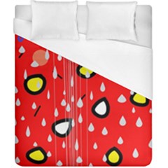 Rainy Day - Red Duvet Cover (california King Size) by Moma