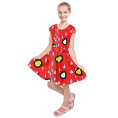 Rainy Day - Red Kids  Short Sleeve Dress by Moma