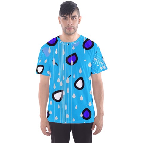 Rainy Day - Blue Men s Sport Mesh Tee by Moma