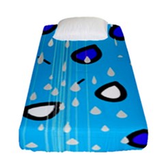 Rainy Day - Blue Fitted Sheet (single Size) by Moma