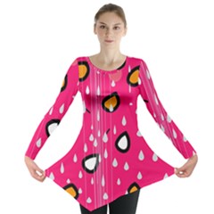 Rainy Day - Pink Long Sleeve Tunic  by Moma