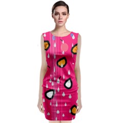 Rainy Day - Pink Classic Sleeveless Midi Dress by Moma