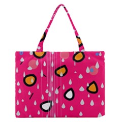 Rainy Day - Pink Medium Zipper Tote Bag