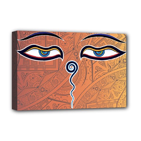 Face Eye Deluxe Canvas 18  x 12  