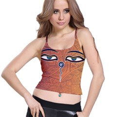 Face Eye Spaghetti Strap Bra Top