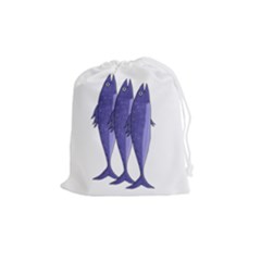 Mackerel  - Purple Drawstring Pouches (medium)  by Valentinaart