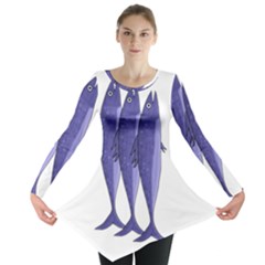 Mackerel  - Purple Long Sleeve Tunic  by Valentinaart