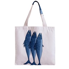 Mackerel Zipper Grocery Tote Bag