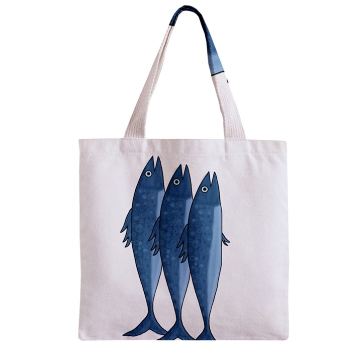 Mackerel Zipper Grocery Tote Bag