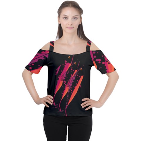 Red Fish Women s Cutout Shoulder Tee by Valentinaart