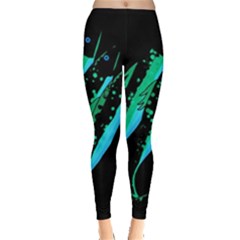 Green Fish Leggings  by Valentinaart