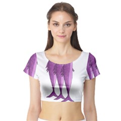 Mackerel - Magenta Short Sleeve Crop Top (tight Fit) by Valentinaart