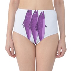 Mackerel - Magenta High-waist Bikini Bottoms by Valentinaart