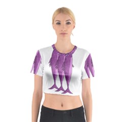 Mackerel - Magenta Cotton Crop Top by Valentinaart