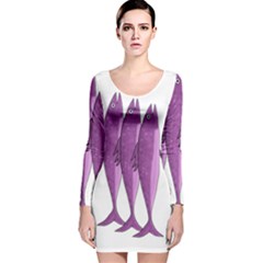 Mackerel - Magenta Long Sleeve Velvet Bodycon Dress by Valentinaart
